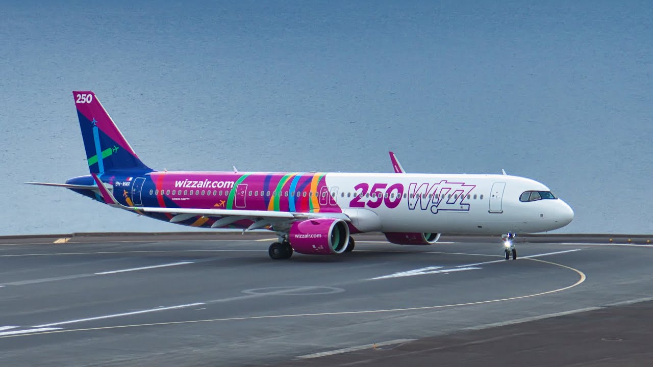 BEAUTIFUL WIZZAIR 250TH AIRCRAFT LIVERY At Madeira Airport